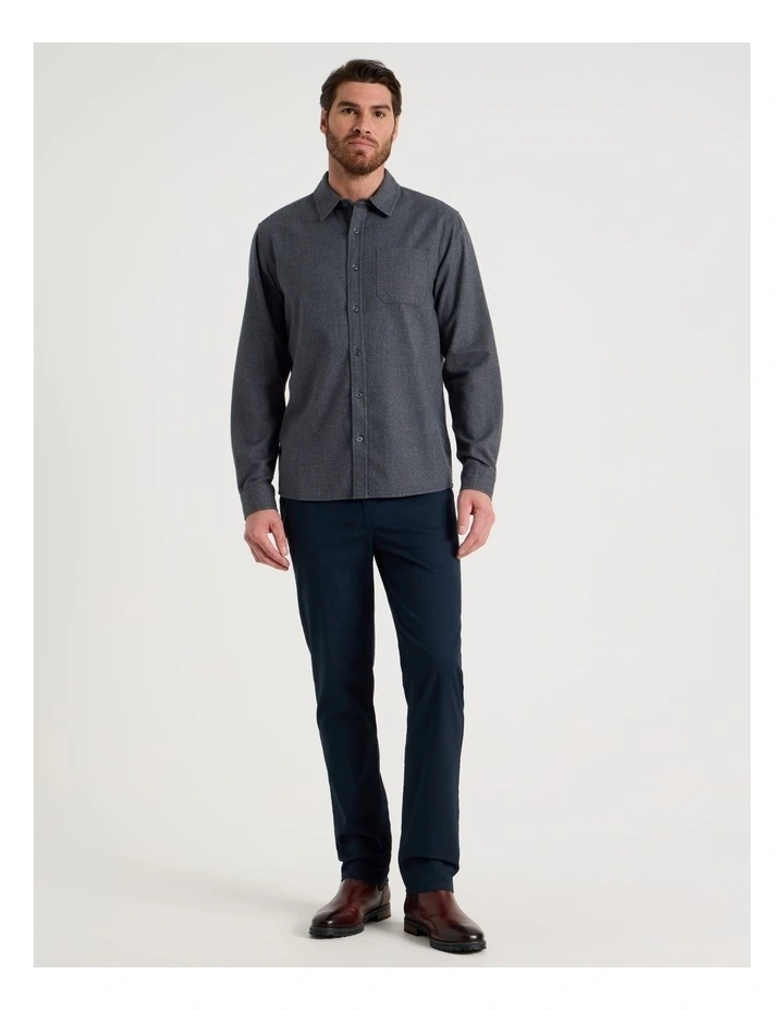 Printed Brushed Cotton Shirt in Grey image 2