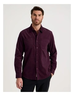 Corduroy Shirt in Cherry