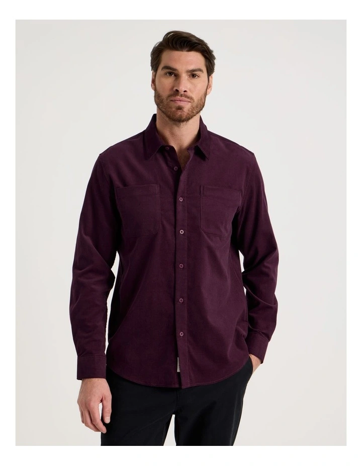 Corduroy Shirt in Cherry image 1