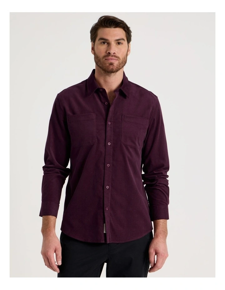 Corduroy Shirt in Cherry image 5