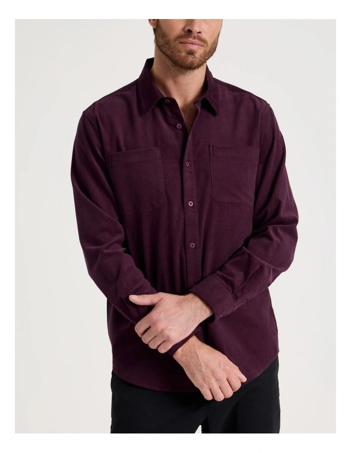 Corduroy Shirt in Cherry image 7