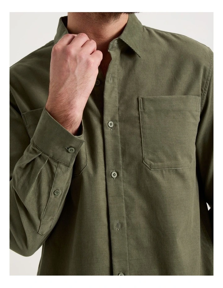 Corduroy Shirt in Olive image 2