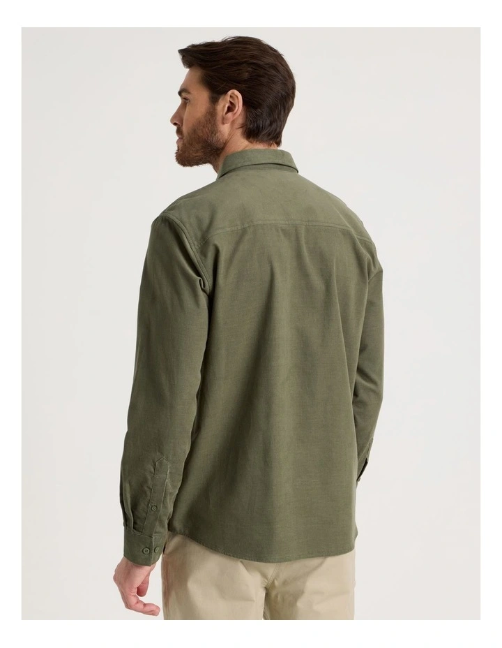 Corduroy Shirt in Olive image 6