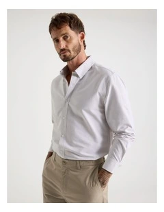 Oxford Cotton Long Sleeve Shirt in Sand