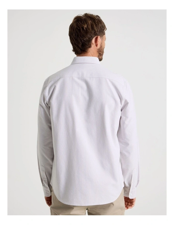 Oxford Cotton Long Sleeve Shirt in Sand image 6