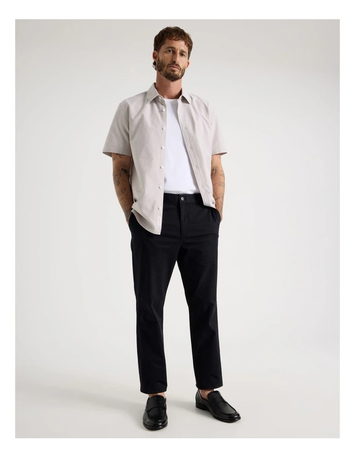 Oxford Cotton Short Sleeve Shirt in Sand image 2