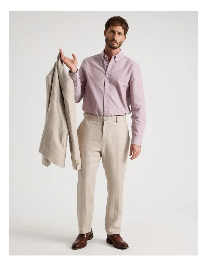 Oxford Cotton Long Sleeve Shirt in Rust image 2