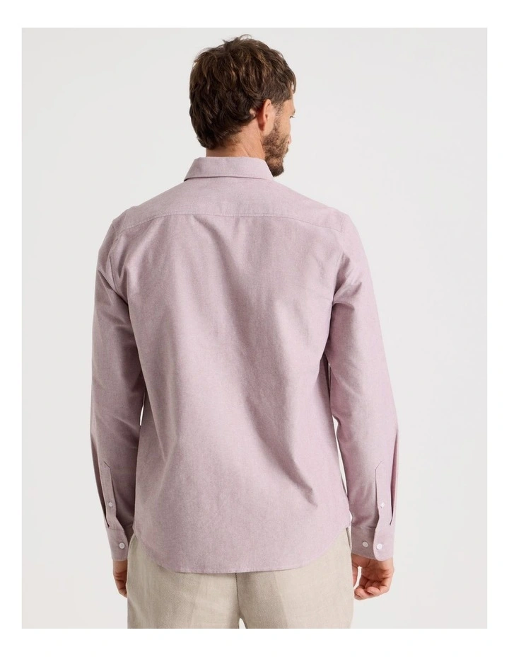 Oxford Cotton Long Sleeve Shirt in Rust image 6