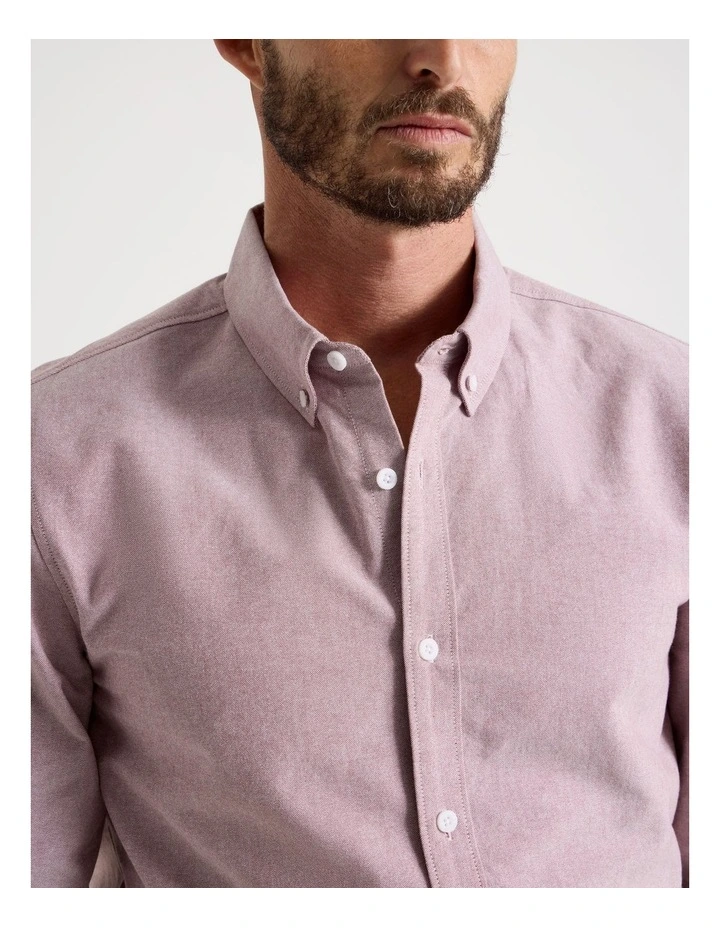 Oxford Cotton Long Sleeve Shirt in Rust image 7