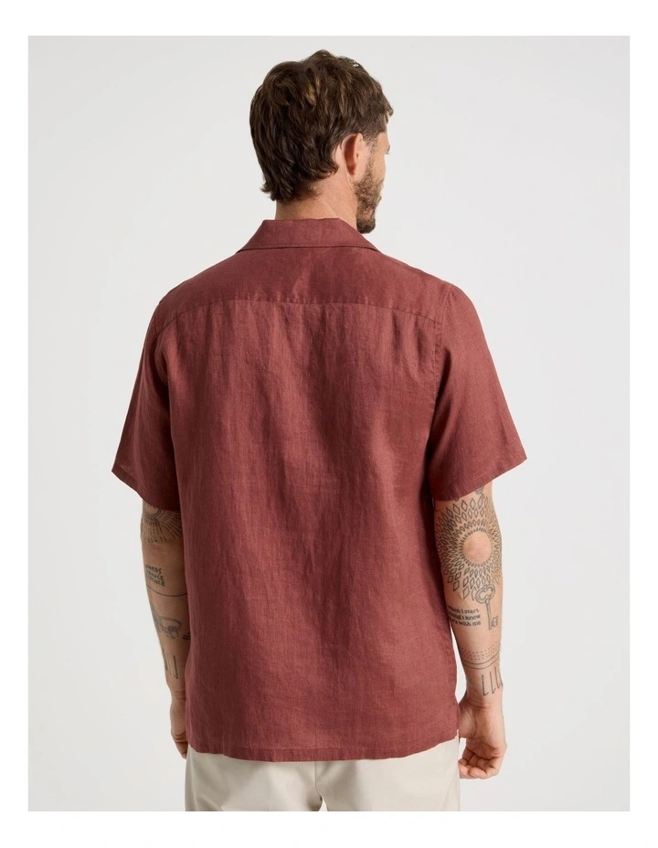 Linen Safari Shirt in Rust image 6