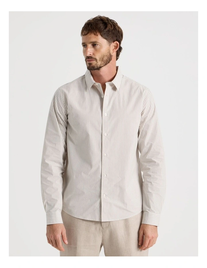 Long Sleeve Shirt in Stone Stripe image 5