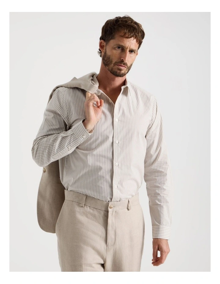 Long Sleeve Shirt in Stone Stripe image 7