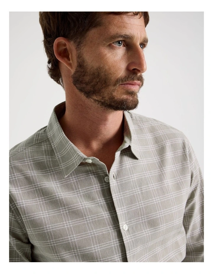 Long Sleeve Shirt in Beige Check image 2