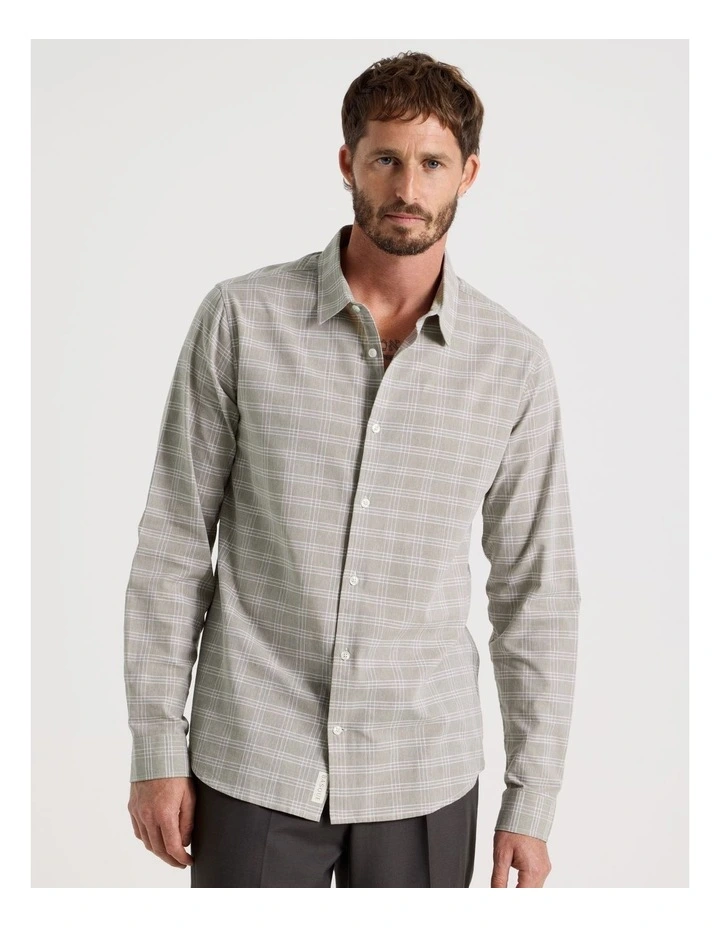 Long Sleeve Shirt in Beige Check image 5