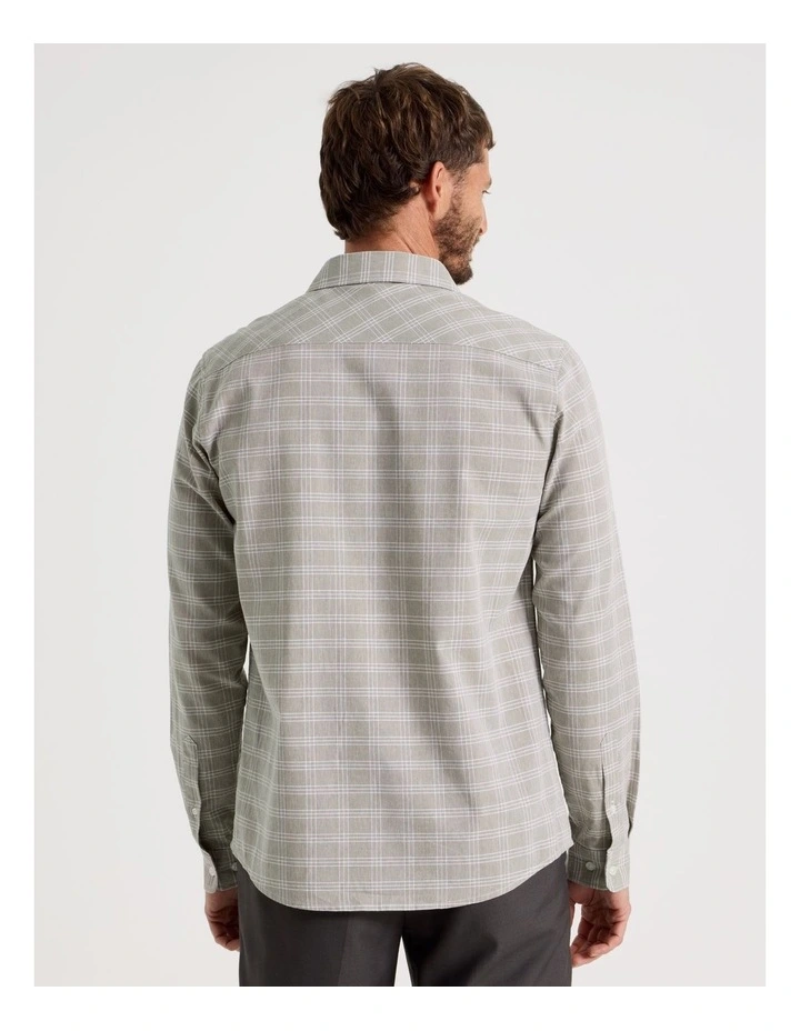 Long Sleeve Shirt in Beige Check image 6