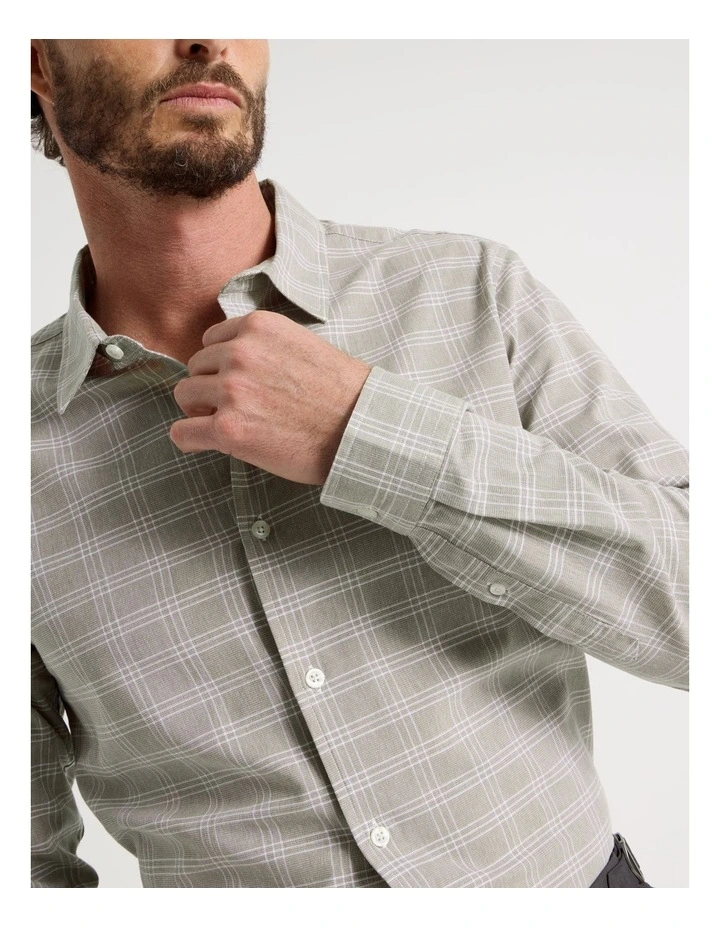 Long Sleeve Shirt in Beige Check image 7