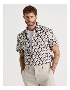 Camp Collar Shirt in Assorted Geometric Print