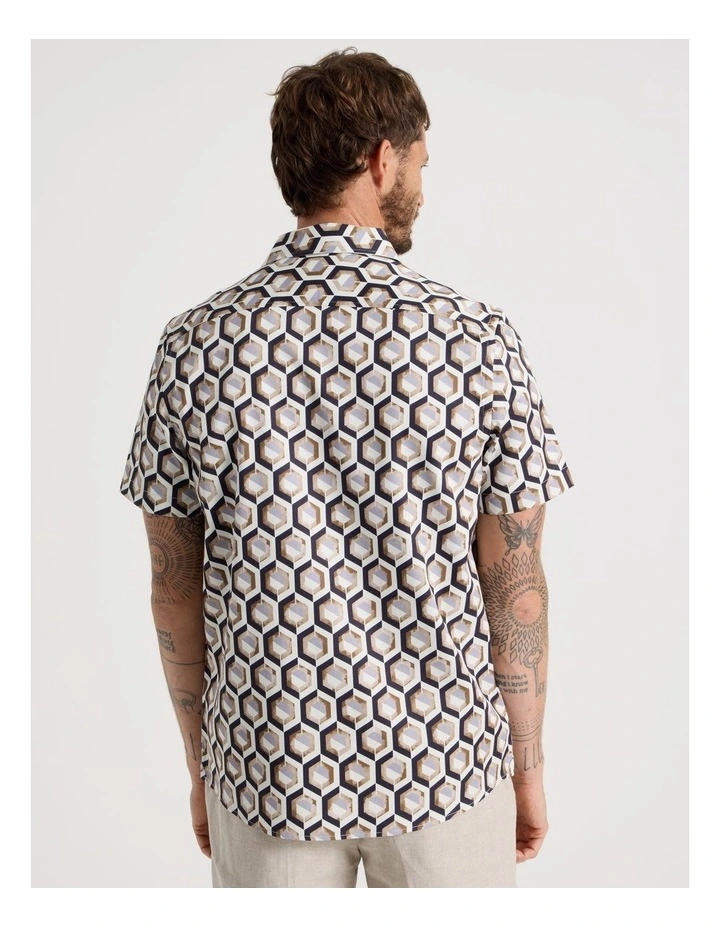 Camp Collar Shirt in Assorted Geometric Print image 6