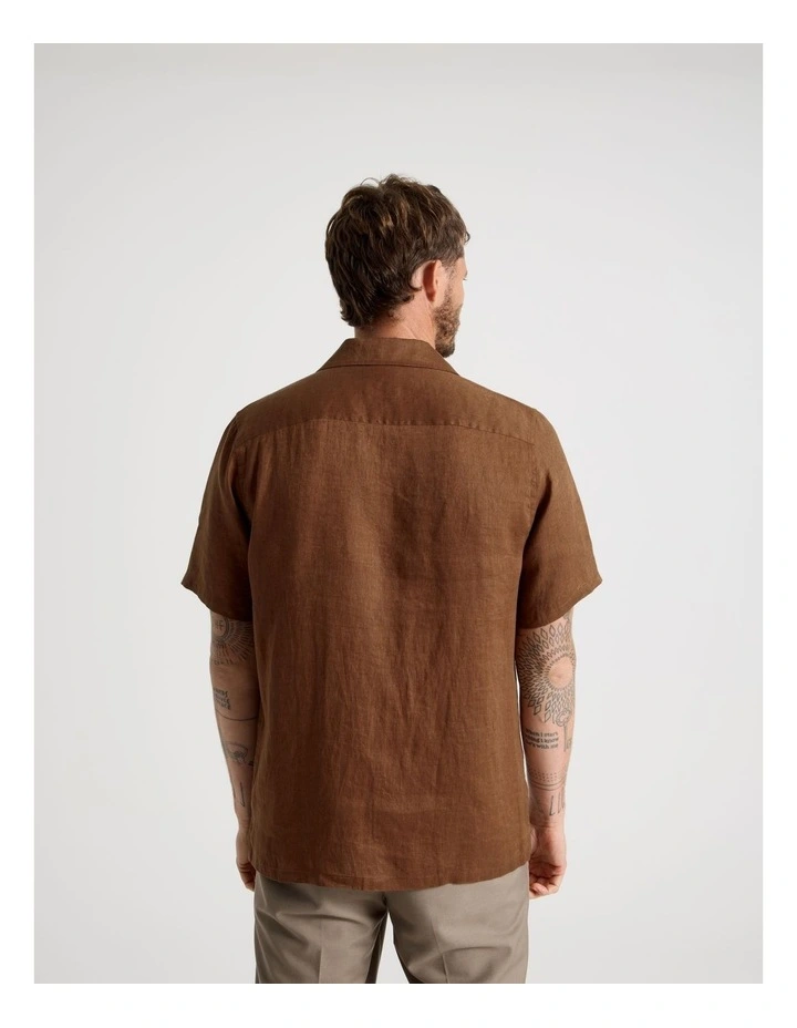 Linen Safari Shirt in Brown image 6