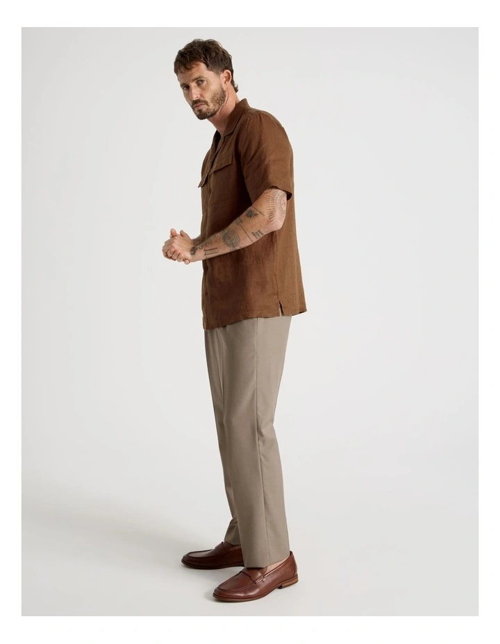 Linen Safari Shirt in Brown image 7