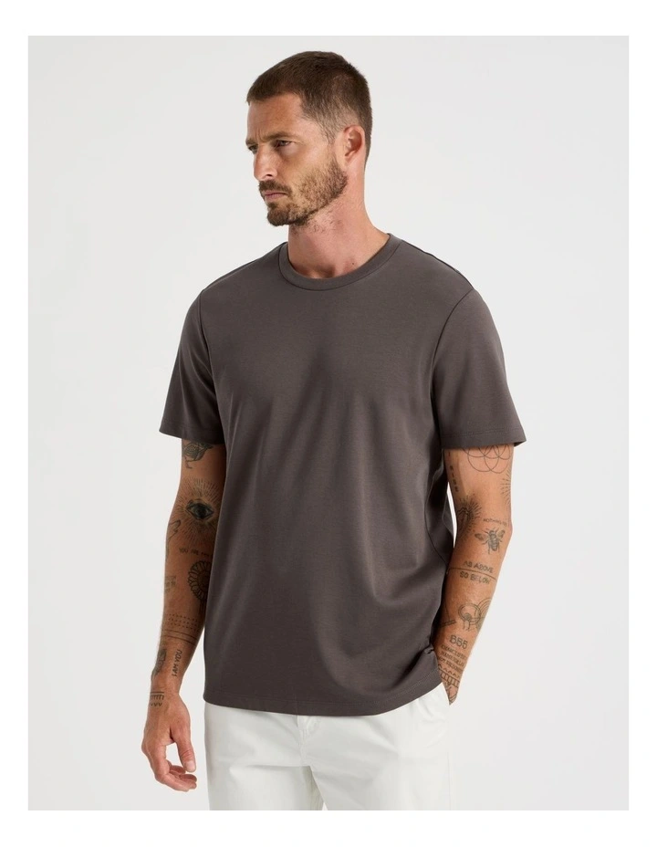 Crew Neck T-Shirt in Brown image 1