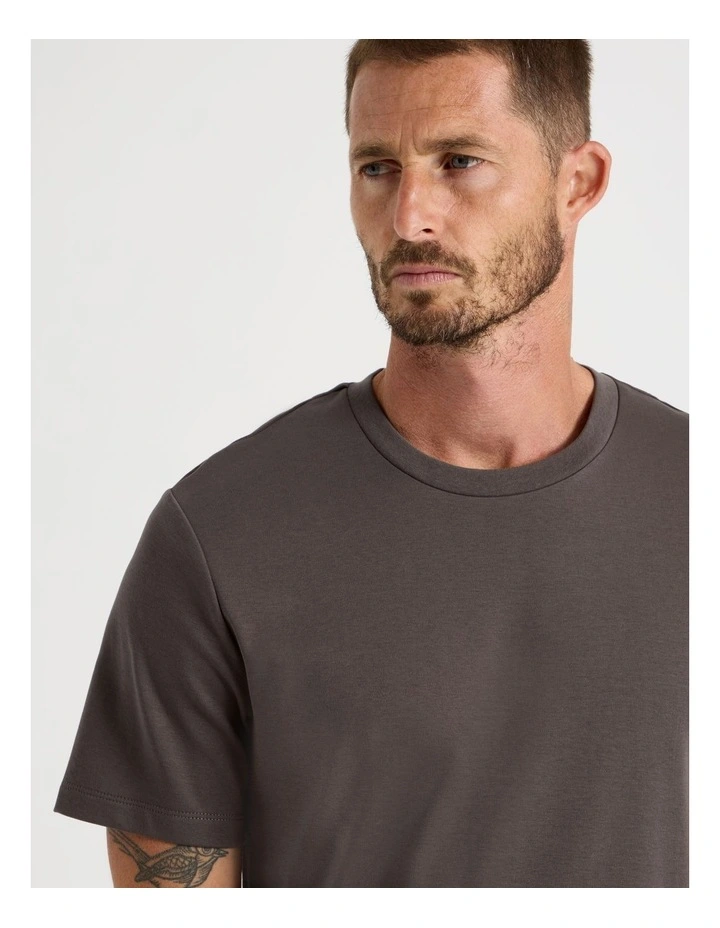 Crew Neck T-Shirt in Brown image 4