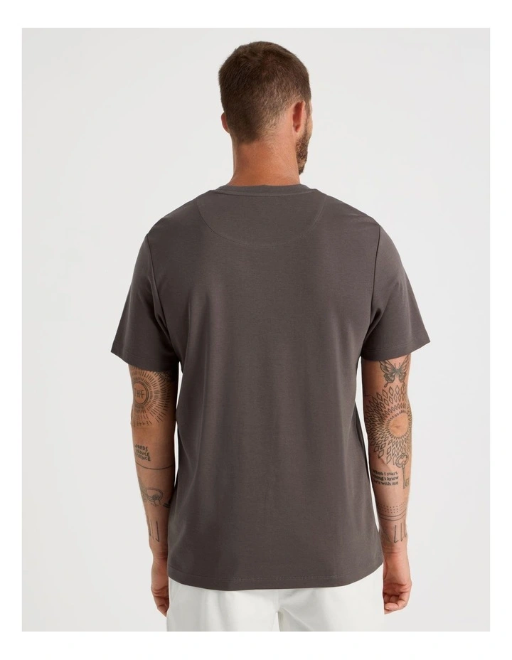 Crew Neck T-Shirt in Brown image 6