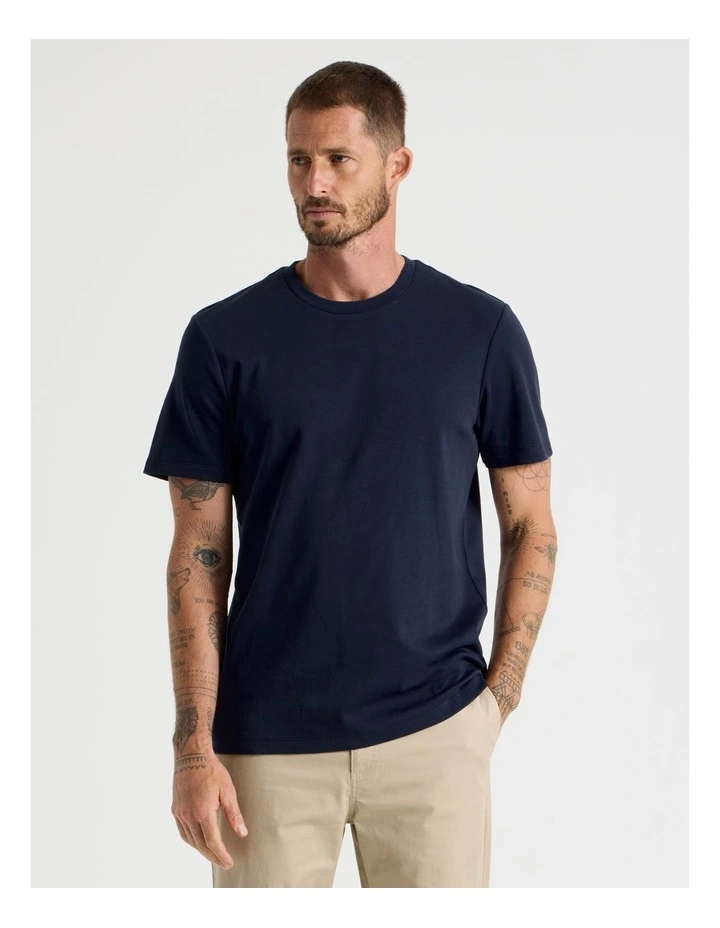 Crew Neck T-Shirt in Navy image 1