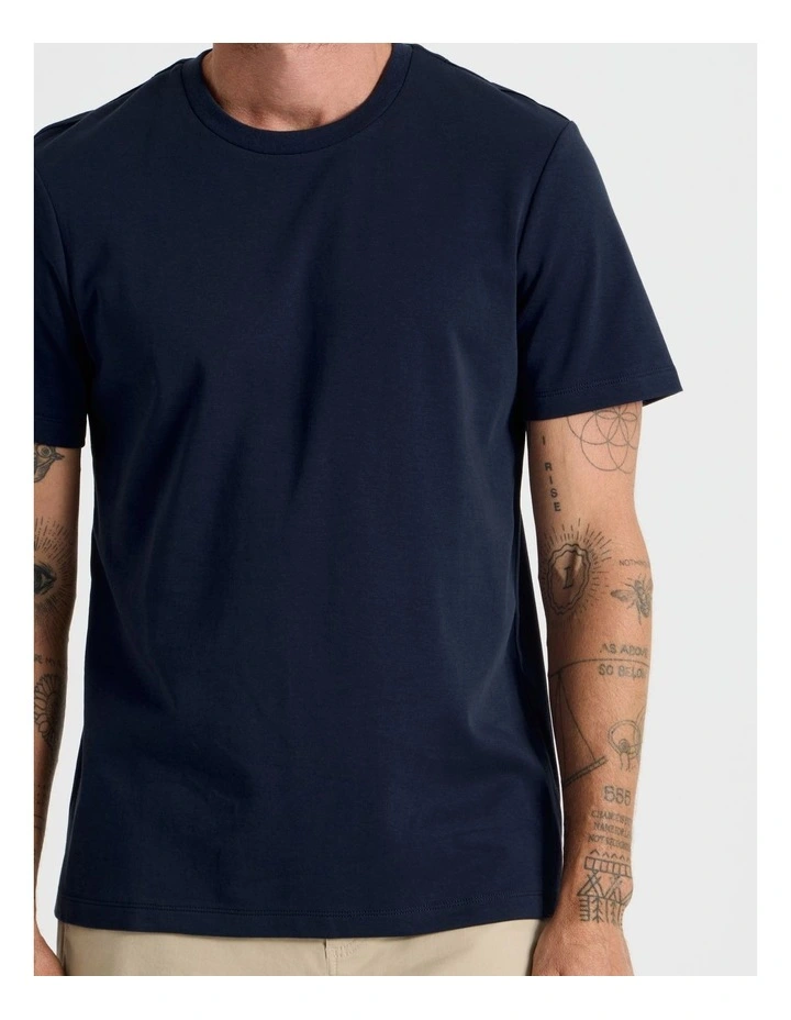 Crew Neck T-Shirt in Navy image 6