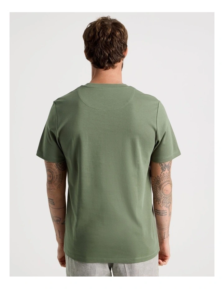 Crew Neck T-Shirt in Olive image 6