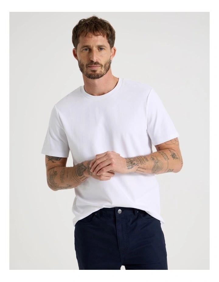 Crew Neck T-Shirt in White image 1