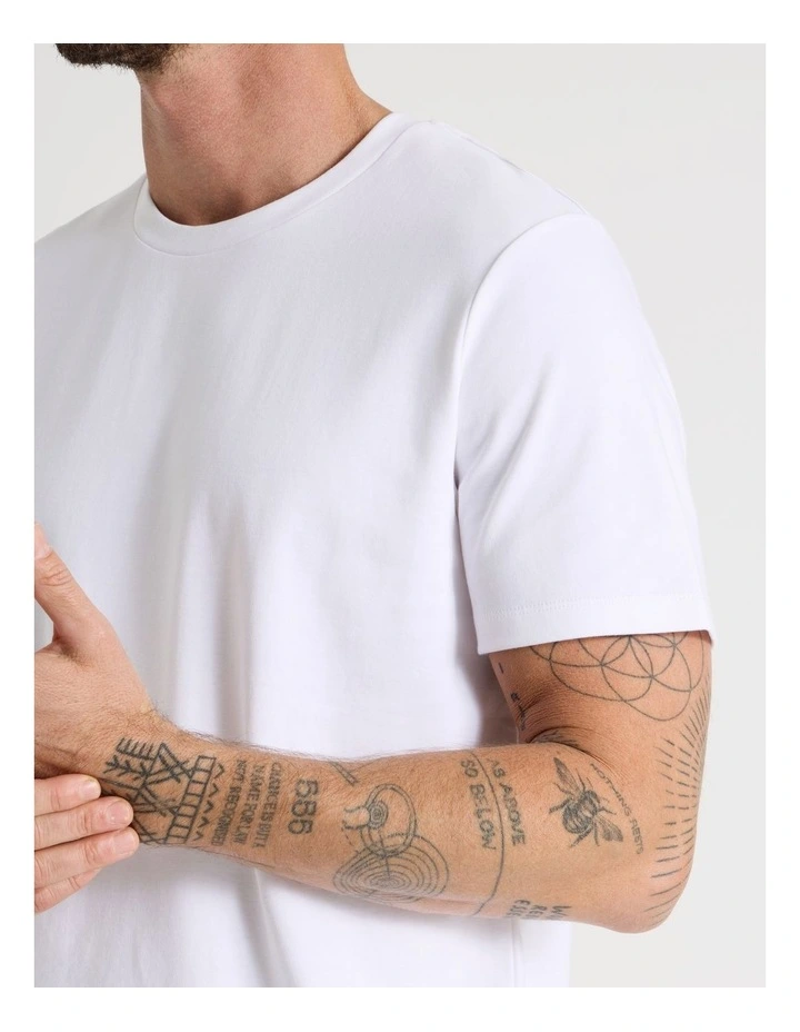 Crew Neck T-Shirt in White image 3