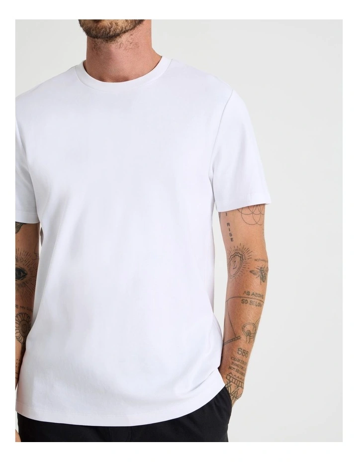 Crew Neck T-Shirt in White image 3