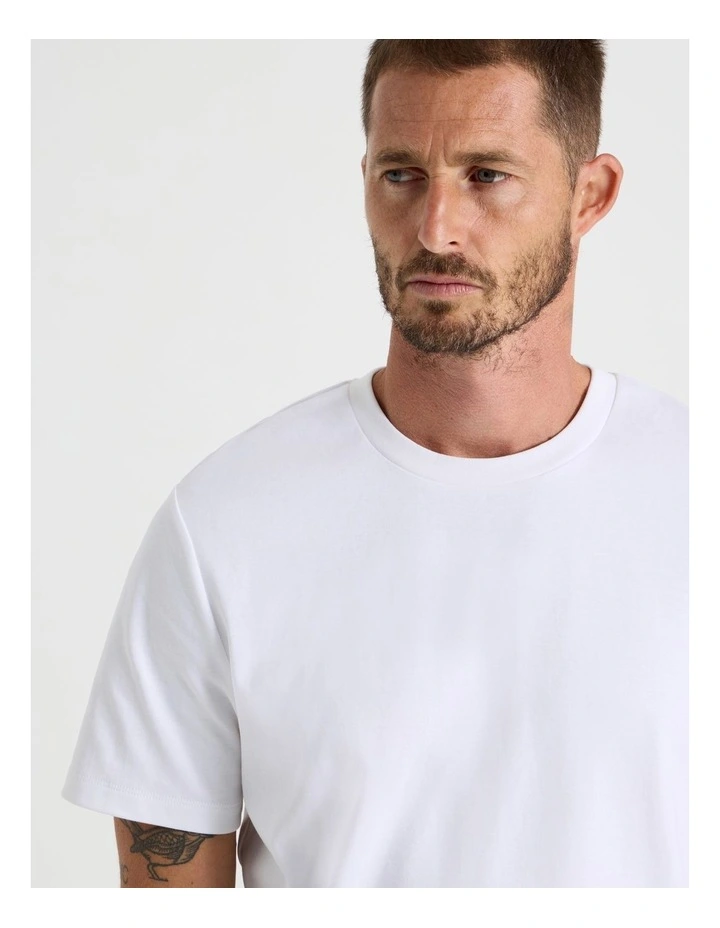 Crew Neck T-Shirt in White image 5