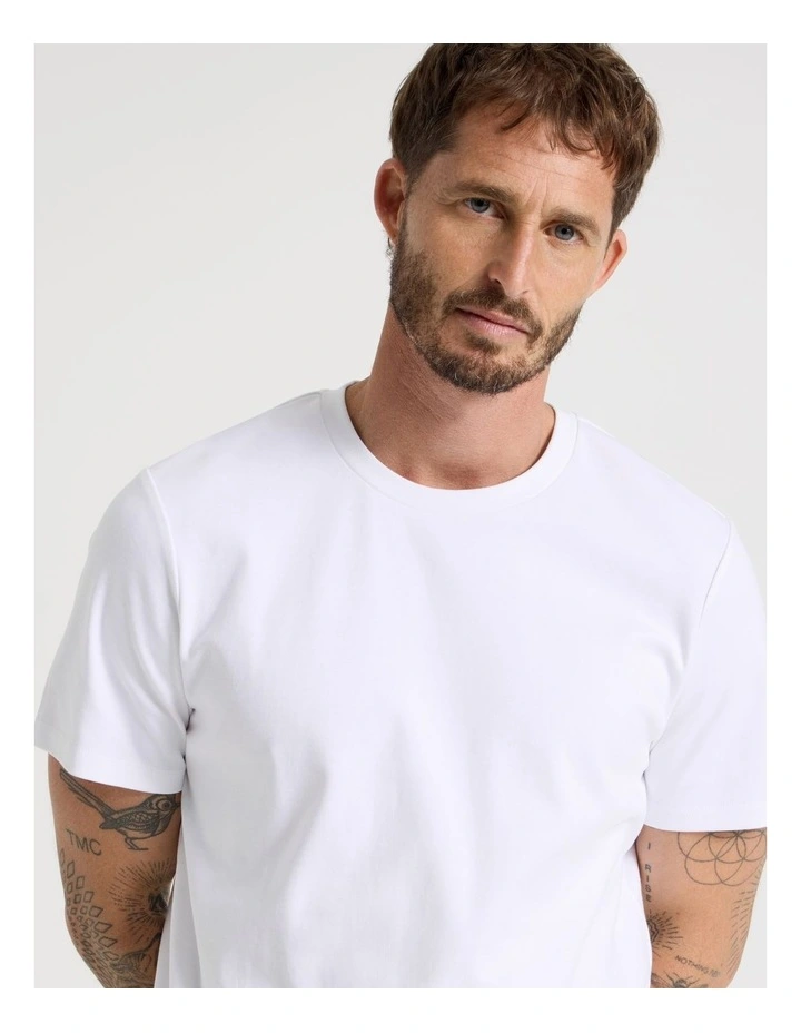 Crew Neck T-Shirt in White image 6