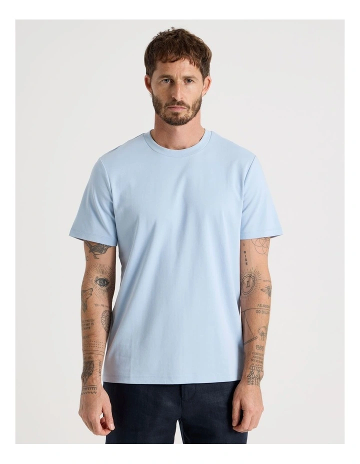 Crew Neck T-Shirt in Light Blue image 5