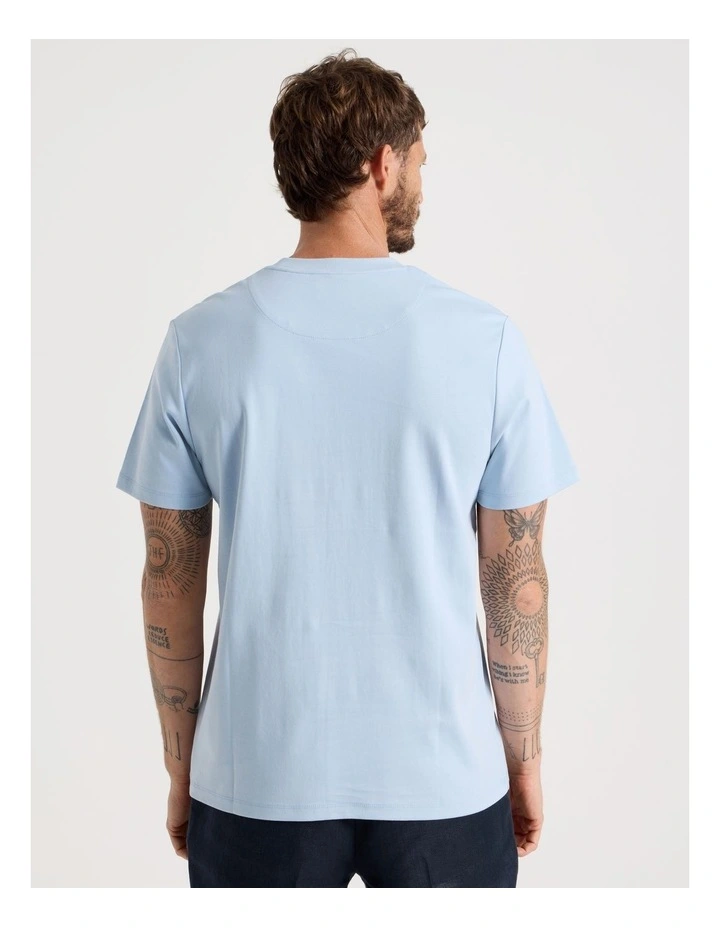 Crew Neck T-Shirt in Light Blue image 6