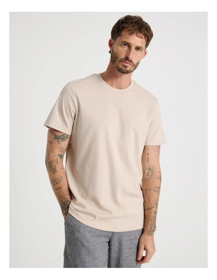 Crew Neck T-Shirt in Ecru image 2