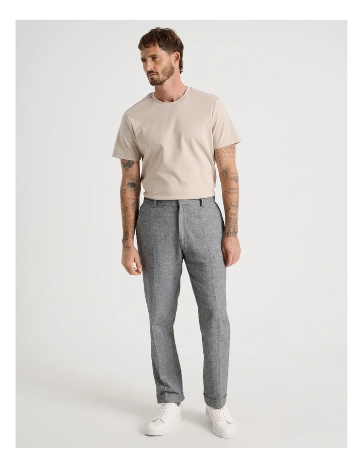 Crew Neck T-Shirt in Ecru image 4