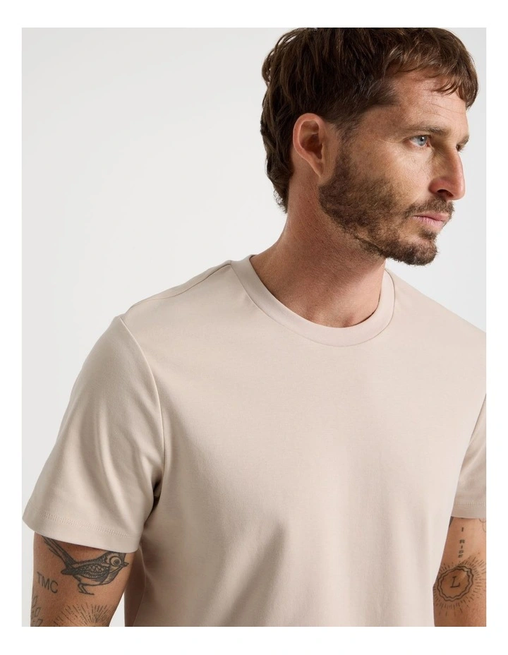 Crew Neck T-Shirt in Ecru image 5