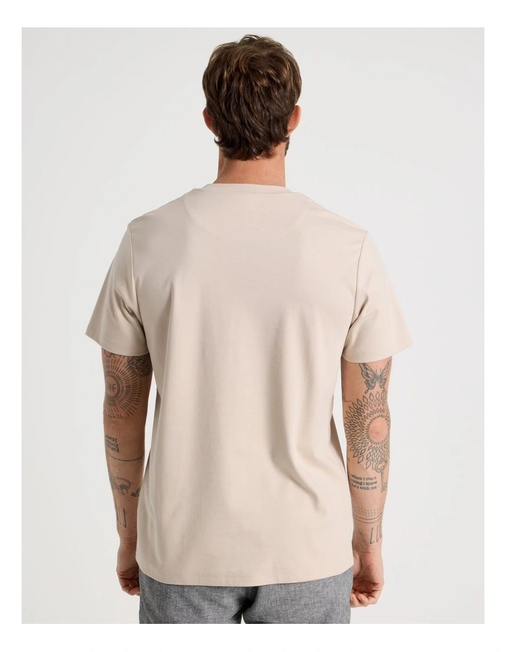 Crew Neck T-Shirt in Ecru image 6