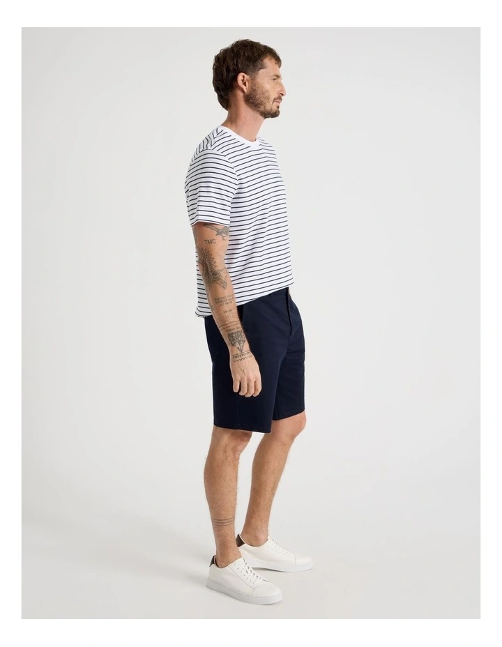 Crew Neck T-Shirt in White Stripe image 4