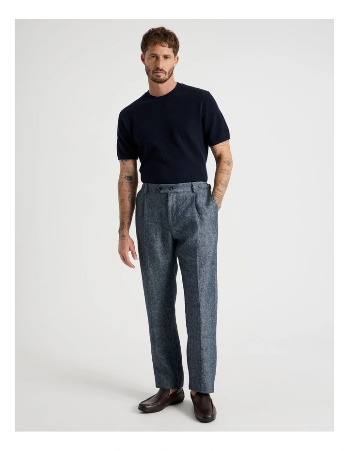 Textured Knit Tee in Navy image 2