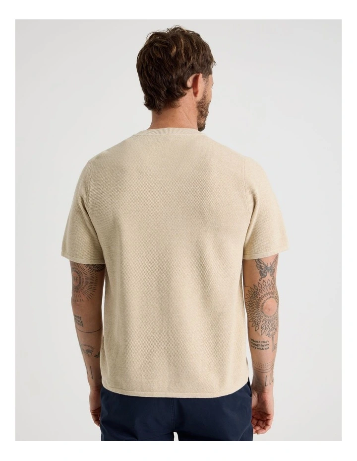 Textured Knit Tee in Stone image 6