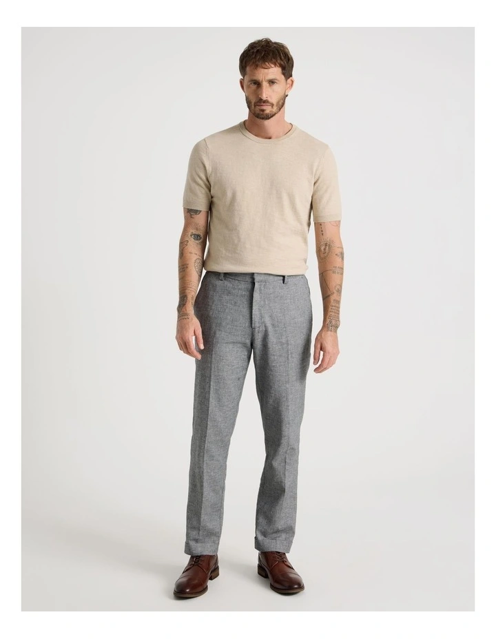 Slub Texture Knit Tee in Stone image 3