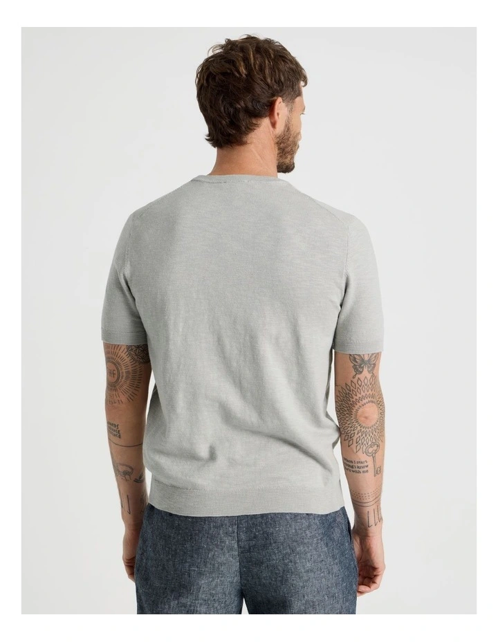 Slub Texture Knit Tee in Grey image 6