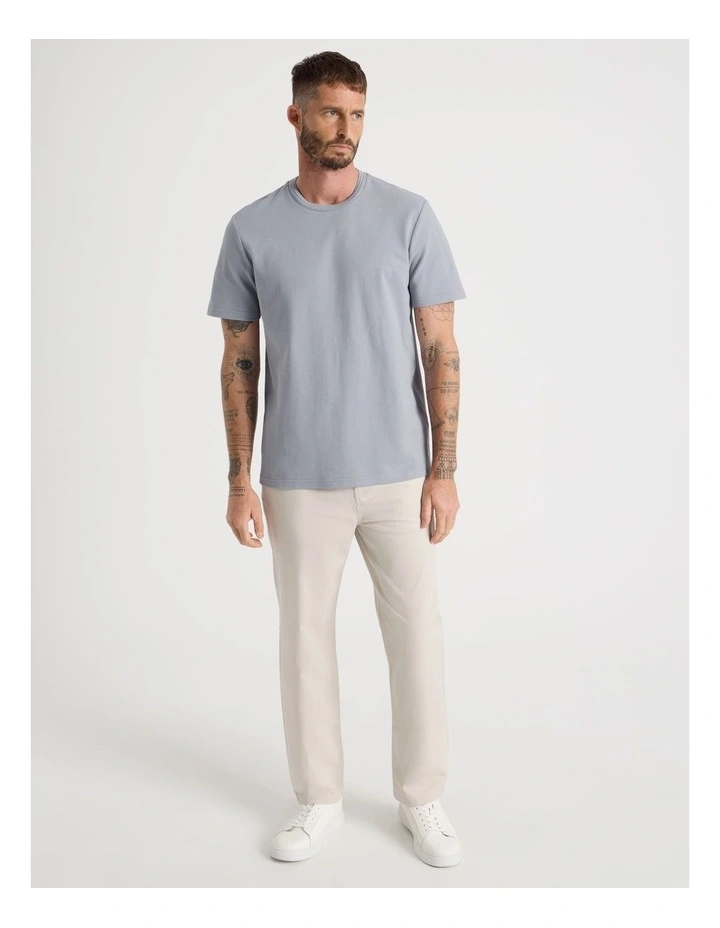 Textured Pique T-Shirt in Steel image 3