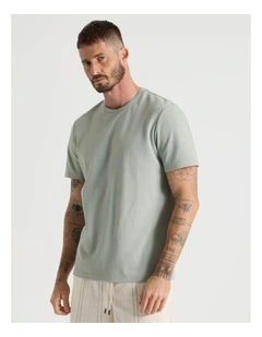 Textured Pique T-Shirt in Seagrass