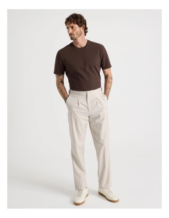 Textured Pique T-Shirt in Chocolate image 2