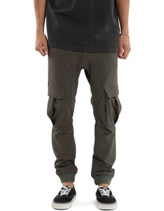 Slim Nylon Cargo Jogger F150 in Dark Olive